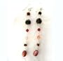 Sterling Silver & Stone Long Drop Earrings, Garnet