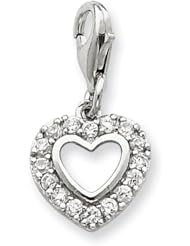Sterling Silver CZ Heart Pendant