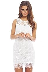 Polyester Lace Feathers Jumpsuit/Mini Dress 