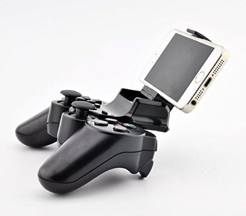 QHE PS3 SmartPhone Game Clip Mount Holder for PlayStation 3 Dualshock Controller - Best Clamp Stand Bracket for Samsung Galaxy S5 S4 Note 4 3 Sony Xperia Z3 Z2 HTC Phones [Black]001