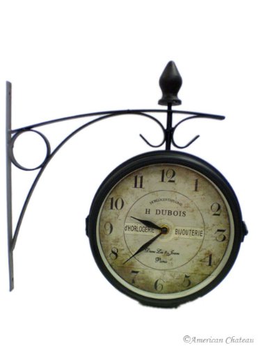 Paris Train Station Double Sided 2-Sided Bistro Clock