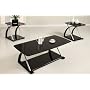 3pc Coffee Table & End Tables Set Retro Style - Black