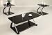 3pc Coffee Table & End Tables Set Retro Style - Black