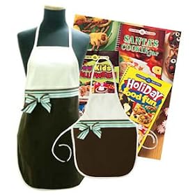 Buy Mother Daughter Matching Boutique Cooking Aprons and 3 Piece Cookbook Gift Set by Nikki Knits