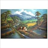 Mount Agung Scenery Painting - Bali Art - CraftNetwork