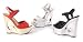 621-Moscow Platform Sandal With Cut Out Wedge Heel and Adjustable Ankle Strap High He...