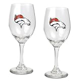 Denver Broncos Set of 2 Wine Glasses
