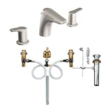Moen T6820BN-9000 Method Two-Handle Low Arc Bathroom Faucet with Valve, Brushed Nickel