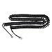 Telephone Cord Handset Curly - Phone Color Black 15ft - Works on virtually All Trimline Phones and Princess Telephones