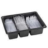 Cutlery Tray with 60 Each of Plastic Forks/Knives/Spoons, 180 Pieces/Pack CEB74600