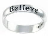 Tomas Sterling 3mm Unisex Believe 925 Sterling Silver Fashion Ring Comes Gift Boxed You Choose Size