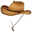 Cowboy Raffia Natural Straw Stitched Fedora Shapeable