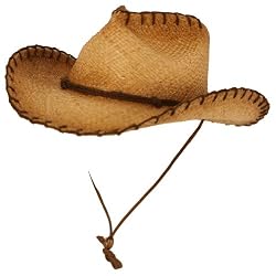 Cowboy Raffia Natural Straw Stitched Fedora Shapeable