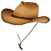 Cowboy Raffia Natural Straw Stitched Fedora Shapeable
