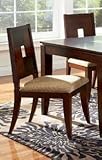Set of 2 Dining Chairs with Keyhole Back in Cappuccino Finish