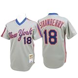 New York Mets Authentic 1987 Darryl Strawberry Road Jersey By Mitchell & Ness 48