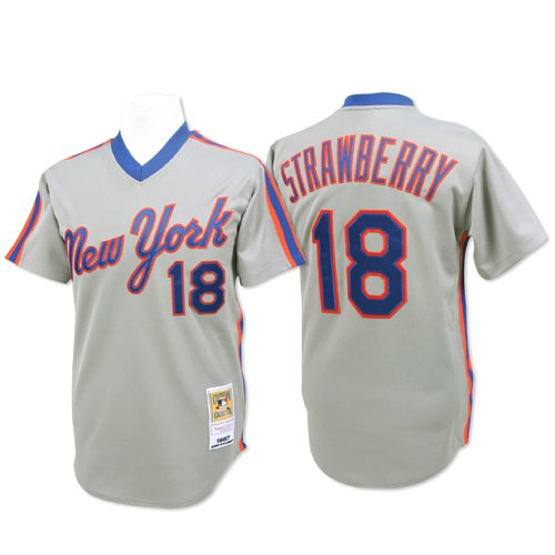 New York Mets Authentic 1987 Darryl Strawberry Road Jersey By Mitchell & Ness 44