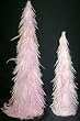 Set of 2 Diva Pink Feather Cone Christmas Trees 16" & 22" #X4825