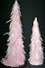 Set of 2 Diva Pink Feather Cone Christmas Trees 16" & 22" #X4825