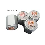 AGT Aluminum Silver Valve Caps Tire Cap Stem for Dodge Wheels (Pack of 4) by AGT