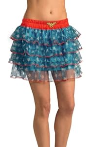 Rubie's DC Comics Justice League Superhero Style Teen Skirt with Sequins Wonder Woman, Red, One Size Costume