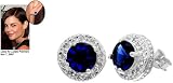 Sapphire Blue CZ Stud Earrings Emitations