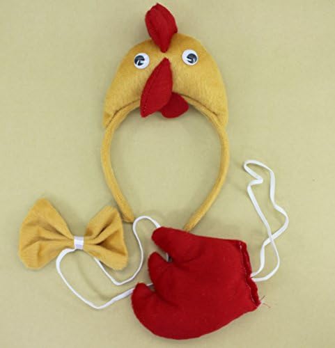 Cute Hen Animal Ear Headband Christmas Party Costume Cartoon 3pc Set
