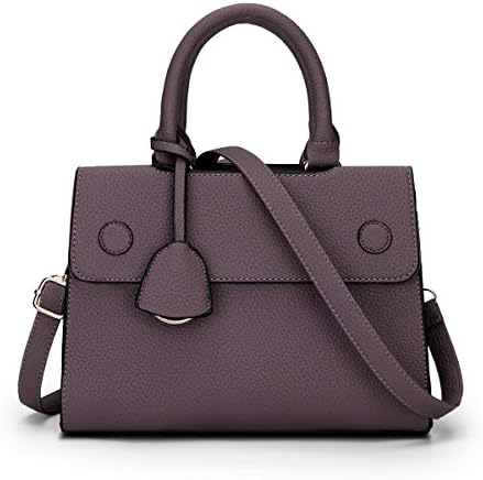 QJFashion Women's Leather Litchi Rind Shoulder Bag Messenger Bag Ladies Handbags (Maroon-purple)
