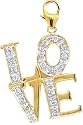 14k Gold Diamond "Love" Charm (1/10 cttw)