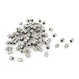 uxcell　ガラス管ヒューズ　メタル製シルバートーン　円筒形状　AC 250V 0.5A 5mm x 20mm 50個入り