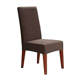 Stretch Honeycomb Dining Room Chair Slipcover - Coffee (Short)
