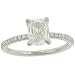 Pave Diamond Engagement Rg w Cushion Cut Center 1.10ct