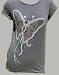 MM Unplugged Miss Me Women's T-Shirt Front Butterfly Print Beaded w/Studs in Denim Blue