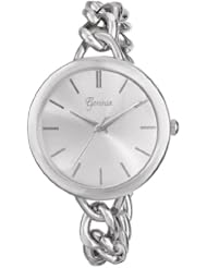 Geneva Womens 8177A-GEN Analog Display Quartz Silver Watch