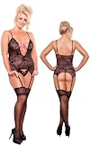 Plus Size Erotic Black See Through Lingerie Set