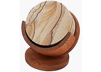 Thirstystone Oak Pedestal Coaster Holder