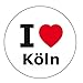 Produkt-Bild: I love K&ouml;ln Aufkleber - 6 cm Durchmesser