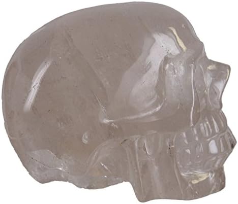 Smoky Quartz Skull Rock Crystal Carved Realistic 5 Inch