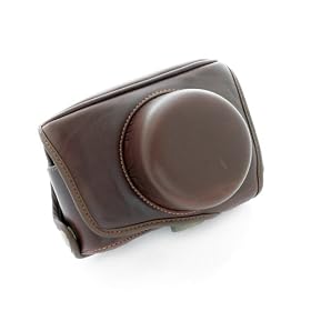 leather bag + strap for Panasonic Lumix gf1 case brown