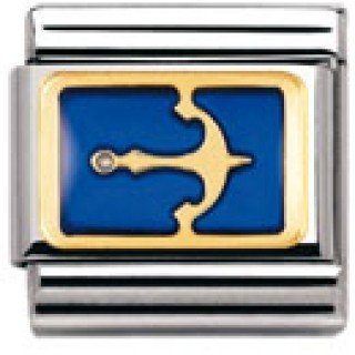 Nomination Composable Classic SPORTS Edelstahl, Email und 18K-Gold (Anker Grund BLAU) 0302 Preisvergleich