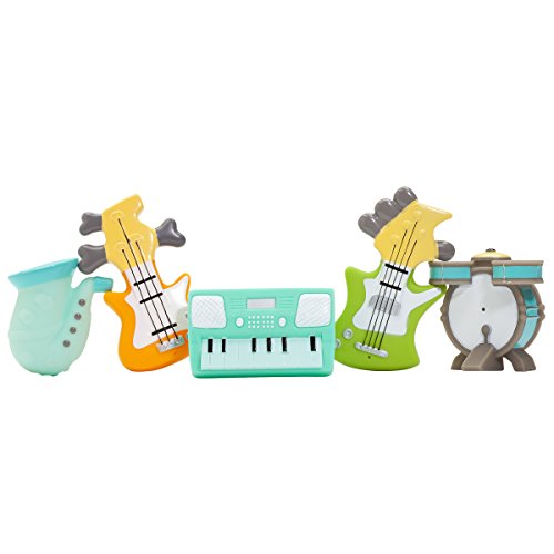 Elegant Baby Bath Time Fun Rubber Water Squirtie Toys In Vinyl Giftable Bag, Rock Star Party