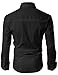 Doublju Mens Dress Shirt with Contrast Side Pannel