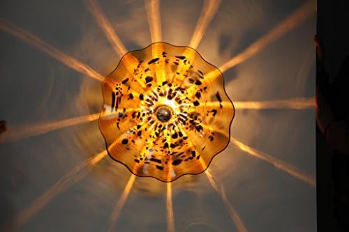 Amber Celestial Sconce 12". Brushed Nickel Finish. Silver Reflector Bulb . Dimensions: D:12