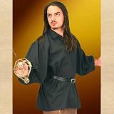 Late Renaissance Shirt - BLACK - Medium (Period Clothing)