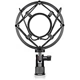 Neewer&reg; Black Universal Microphone Shock Mount Holder Clip Anti Vibration Suspension High Isolation with for Studio Condenser Mic, Idea for Radio Broadcasting Studio, Voice-over Sound Studio and Recording