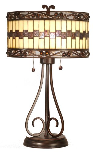 Dale Tiffany Giuseppe Art Glass Table Lamp