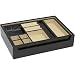 Budd Leather Croco Grain Leather Open Valet w/Lift Out Tray (Black)