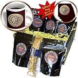 Jaclinart Bows Scrolls Shells Floral Vintage Antique - Gold sands ornate vintage architectural element on dark chocolate background - Coffee Gift Baskets - Coffee Gift Basket