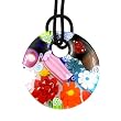 Multi-Color Millefiori Murano Glass Pendant - Daisy Multi-Color