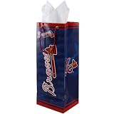MLB Atlanta Braves Navy Blue Bottle Gift Bag